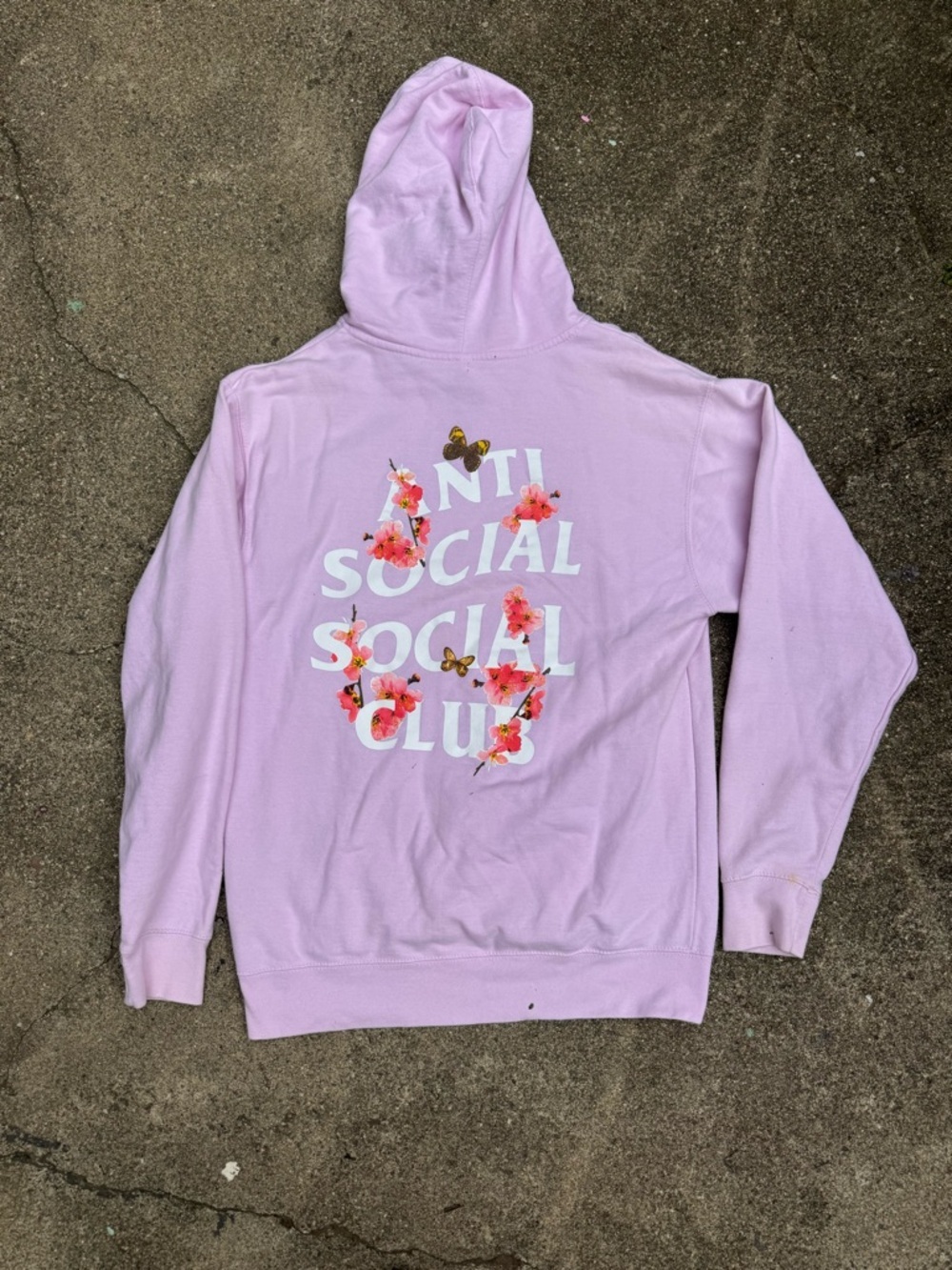 Anti Social Social Club Kkoch Hoodie Pink Floral Size M